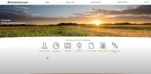 This is a picture of the original home page of E-Luminate, the digital seed selection platform for Golden Harvest seeds