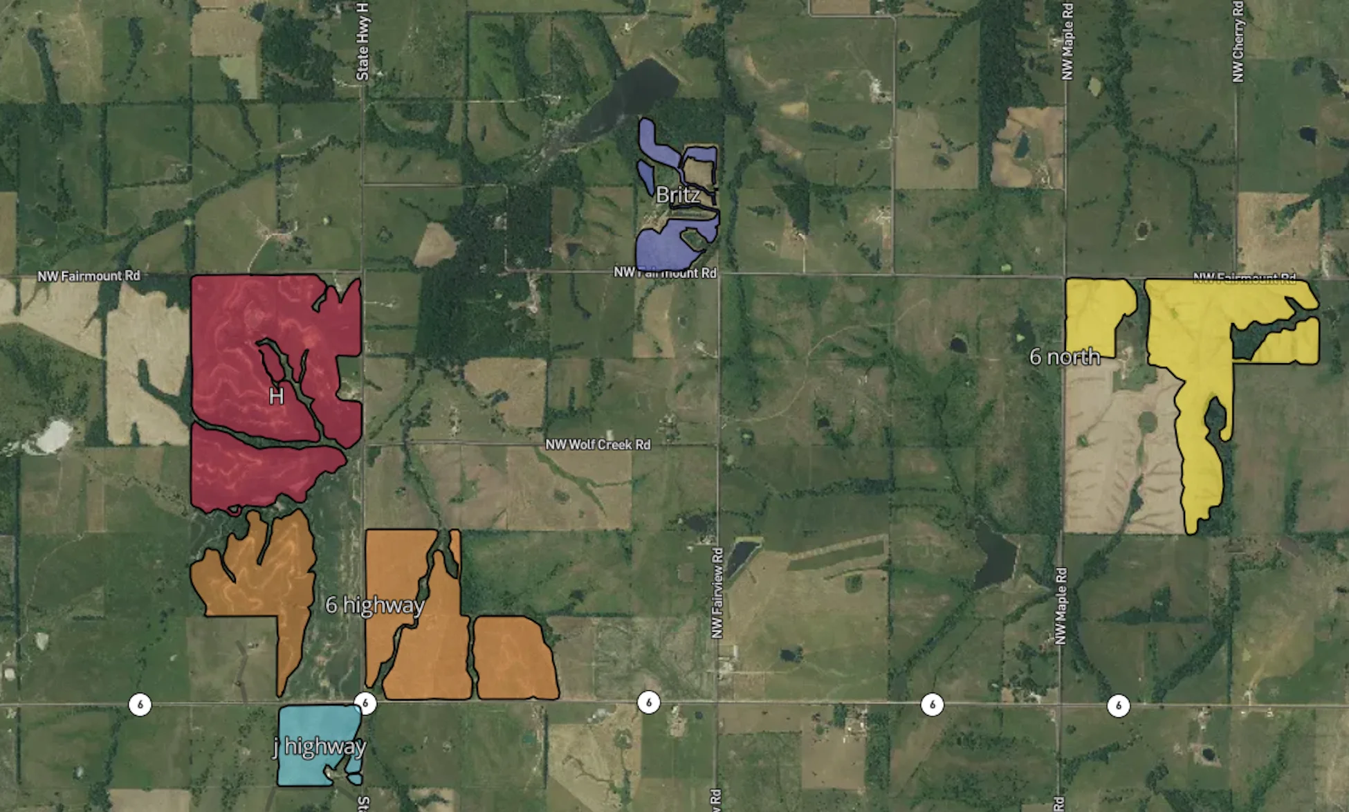 satellite image of farm